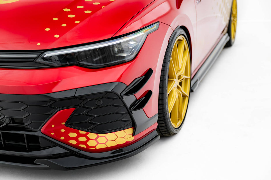 Främre Stötfångare Wings (Canards) för Volkswagen Golf GTI Clubsport Mk8 Facelift