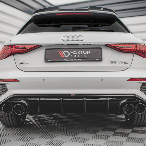 Rear Valance + Exhaust Ends Imitation för Audi A3 S-Line Sportback 8Y