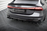 Rear Valance + Exhaust Ends Imitation för Audi A7 S-Line C8 / S7 C8 / C8 Facelift / S7 Facelift