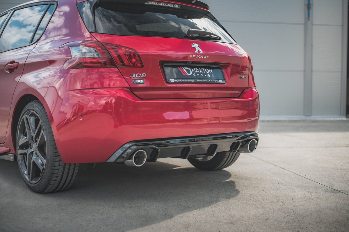 Rear Valance + Exhaust Ends Imitation för Peugeot 308 GT Mk2 Facelift