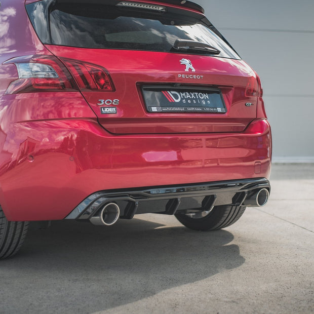 Rear Valance + Exhaust Ends Imitation för Peugeot 308 GT Mk2 Facelift