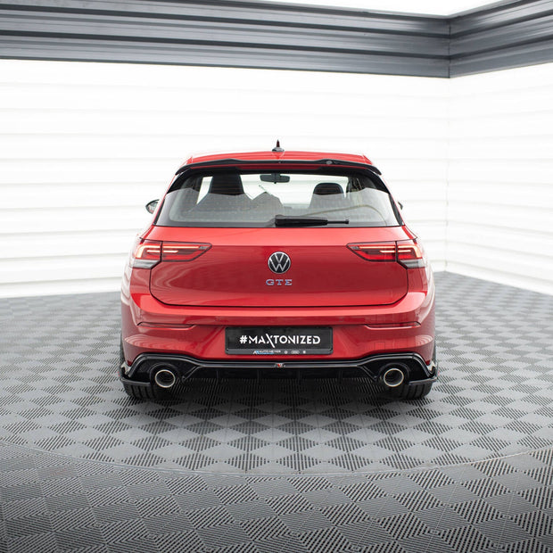 Rear Valance + Exhaust Ends Imitation för Volkswagen Golf GTE / R-Line Mk8 / Mk8 Facelift