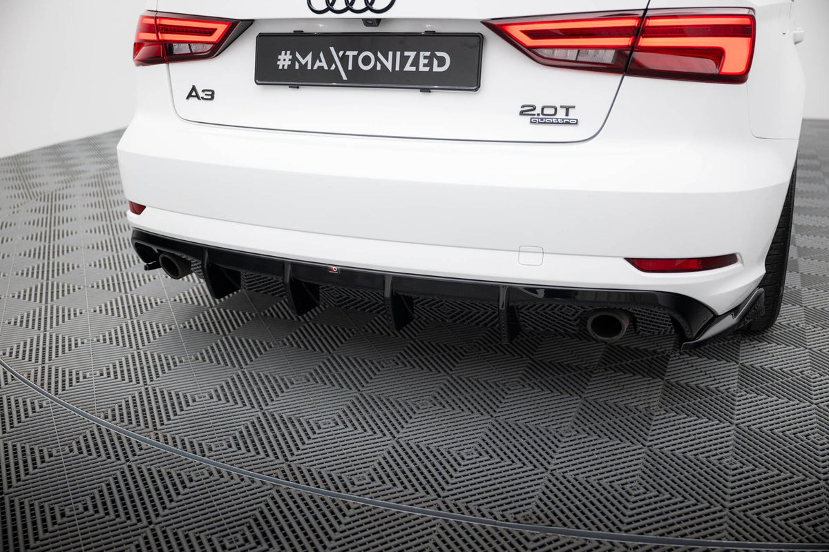Rear Valance för Audi A3 Sedan 8V Facelift (Version with single Exhaust tips on both sides)