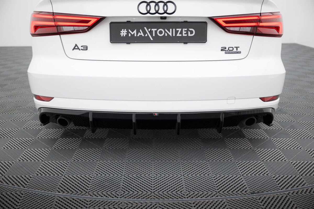 Rear Valance för Audi A3 Sedan 8V Facelift (Version with single Exhaust tips on both sides)