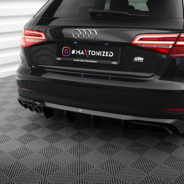 Rear Valance för Audi A3 Sportback 8V Facelift (Version with double Exhaust tip)