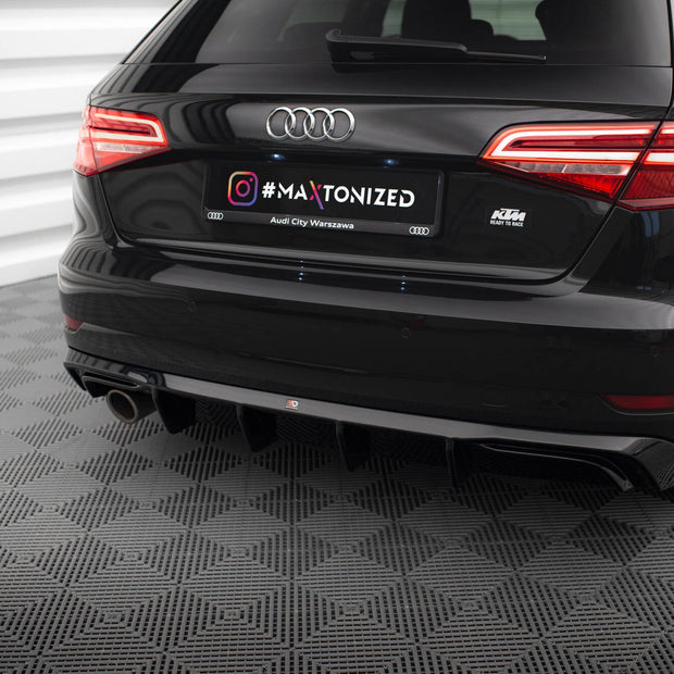 Rear Valance för Audi A3 Sportback 8V Facelift (Version with one Exhaust tip on single side)