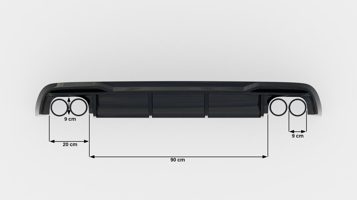 Rear Valance för Audi A5 Coupe 8T Facelift (Version with dual Exhausts on both sides)