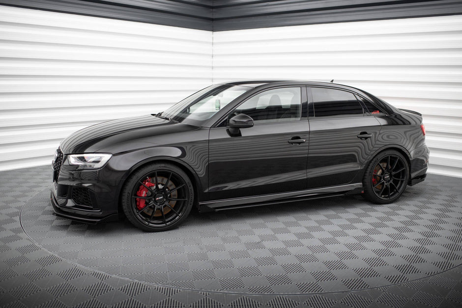 Street Pro Sidokjolar Diffusers V.1 + Flaps för Audi RS3 Sedan 8V Facelift