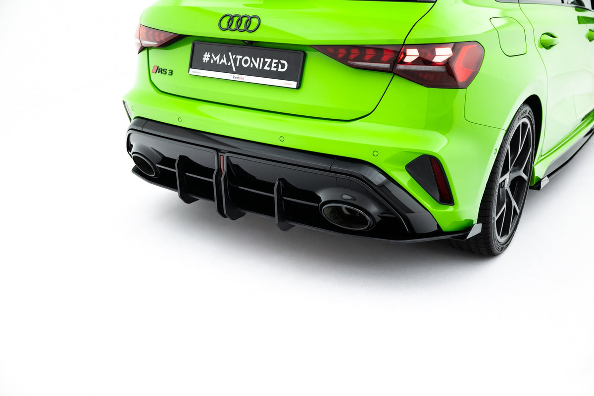 Street Pro Bakre Diffuser + Flaps för Audi RS3 Sportback 8Y Facelift