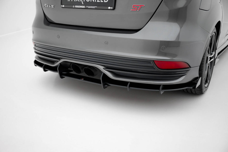 Street Pro Bakre Diffuser + Flaps för Ford Focus ST Mk3 Facelift