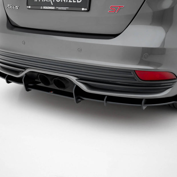 Street Pro Bakre Diffuser + Flaps för Ford Focus ST Mk3 Facelift