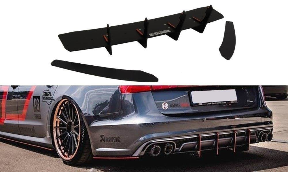 Bakre Diffuser & Bakre Sidosplitters för Audi S6 C7 Facelift