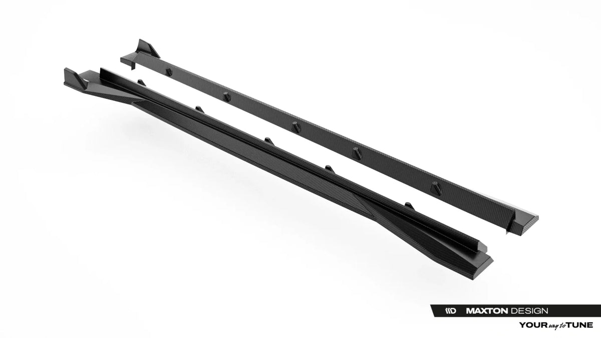 Prepreg Carbon Fiber Sidokjolar för Audi RSQ8 Mk1 Facelift