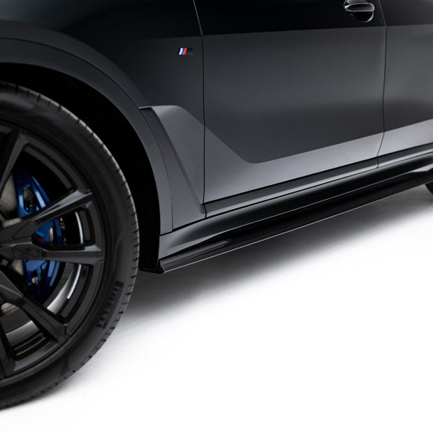 Prepreg Carbon Fiber Sidokjolar för BMW X7 M-Pack G07 Facelift