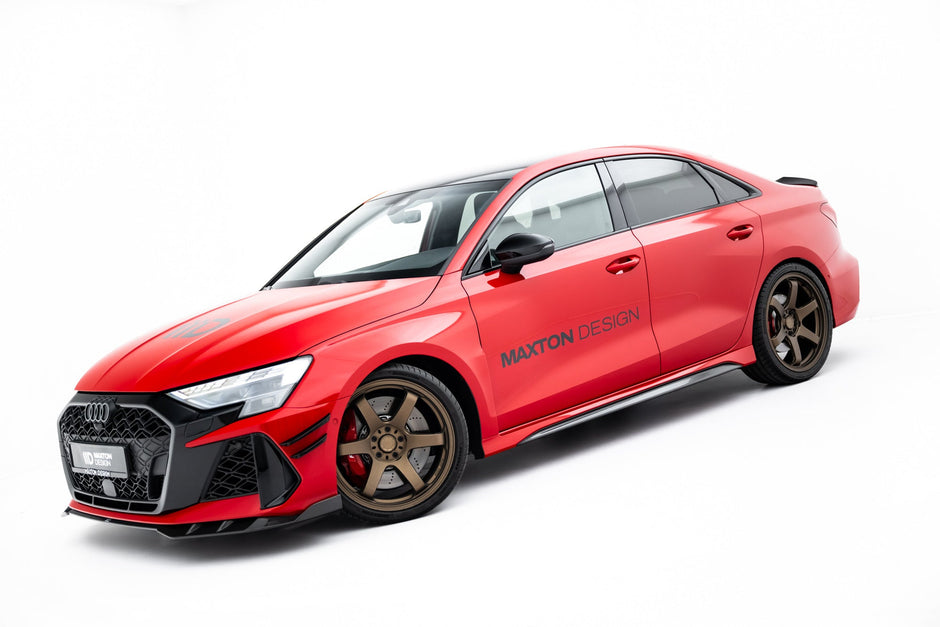 Prepreg Carbon Fiber Sidokjolar V.2 för Audi RS3 Sedan 8Y Facelift