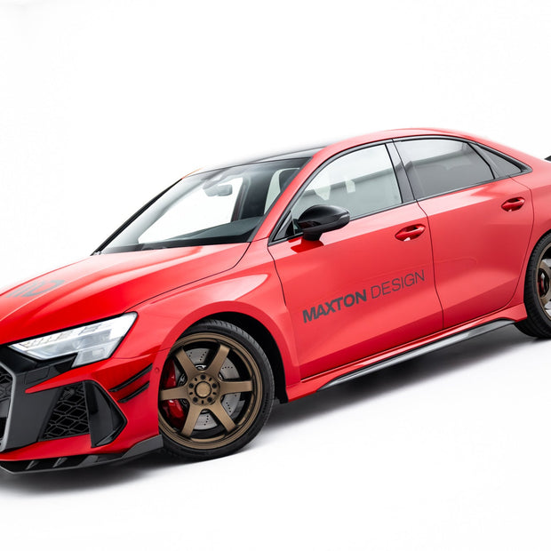 Prepreg Carbon Fiber Sidokjolar V.2 för Audi RS3 Sedan 8Y Facelift