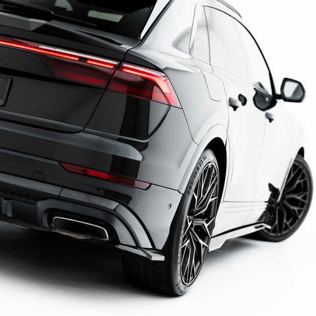 Prepreg Carbon Fiber Bakre Sidosplitters för Audi Q8 S-Line Mk1 Facelift