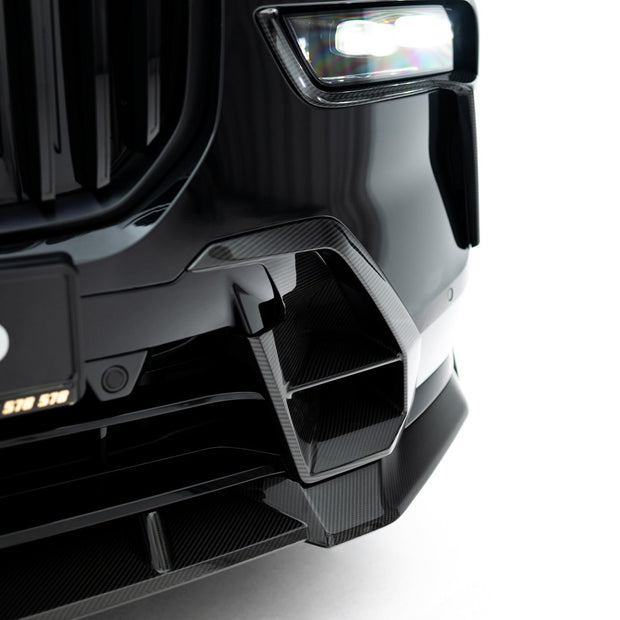 Prepreg Carbon Främre Stötfångare Side Vents för BMW X7 M-Pack G07 Facelift