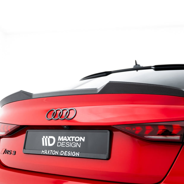 Prepreg Carbon Fiber Tailgate Spoiler V.1 för Audi RS3 / S3 / A3 S-Line / A3 Sedan 8Y Facelift