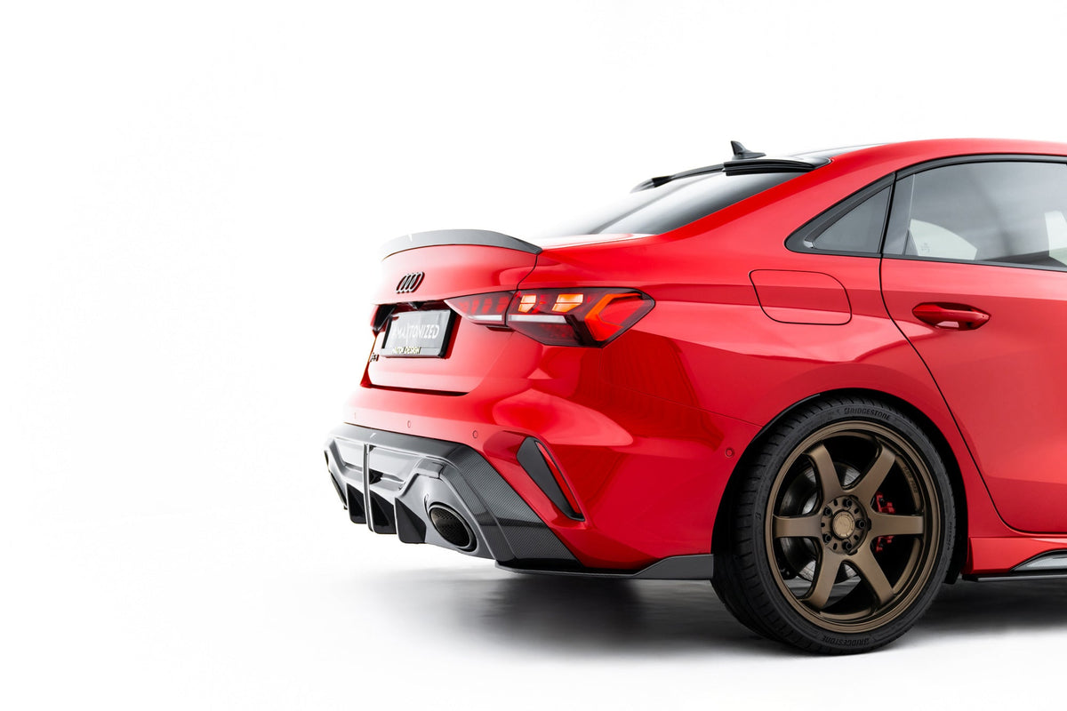 Prepreg Carbon Fiber Tailgate Spoiler V.2 för Audi RS3 / S3 / A3 S-Line / A3 Sedan 8Y Facelift