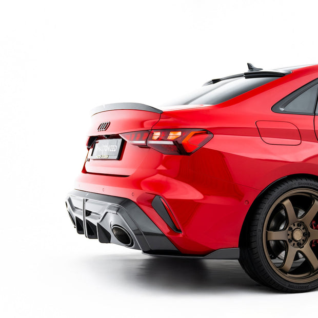 Prepreg Carbon Fiber Tailgate Spoiler V.2 för Audi RS3 / S3 / A3 S-Line / A3 Sedan 8Y Facelift