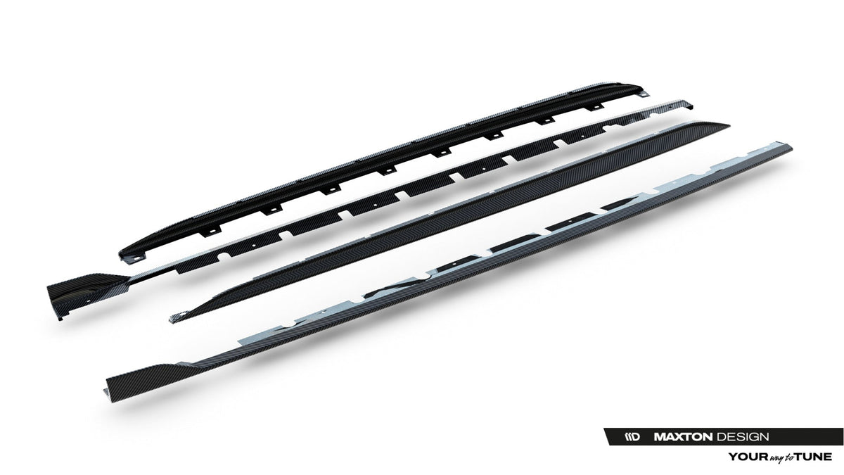 Set Of Prepreg Carbon Fiber Sidokjolar för Audi RS3 Sedan 8Y Facelift