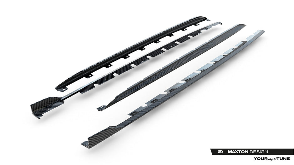 Set Of Prepreg Carbon Fiber Sidokjolar för Audi RS3 Sedan 8Y Facelift
