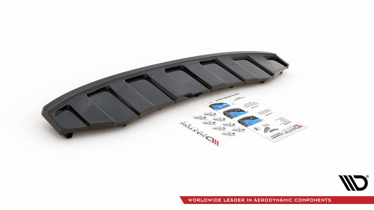 Bakre Splitter för Audi A6 C7 S-LINE AVANT Exhaust 2x1 (with vertical bars)