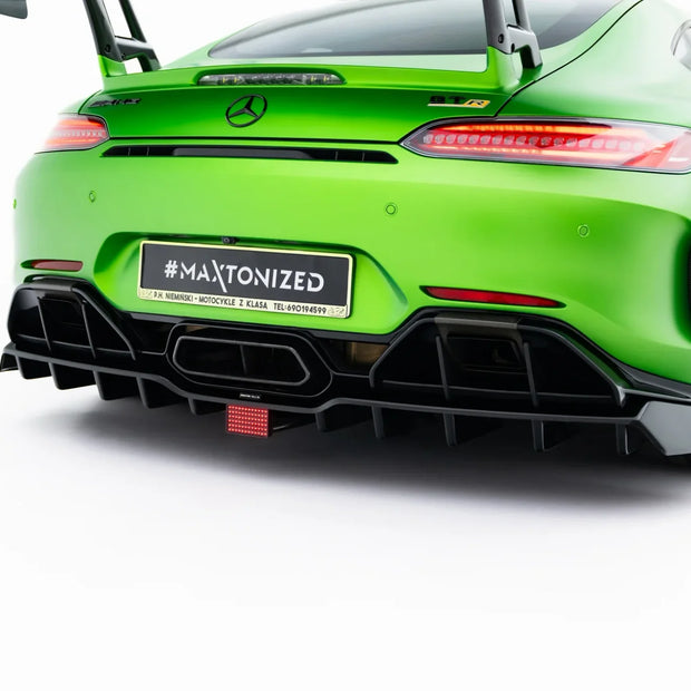 Bakre Splitter (With Vertical Bars) + LED för Mercedes-AMG GT R C190 Facelift
