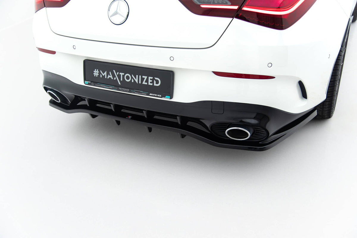 Bakre Splitter (With Vertical Bars) för Mercedes-AMG CLA 35 / 45 Coupe / Shooting Brake C118 Facelift / X118 Facelift