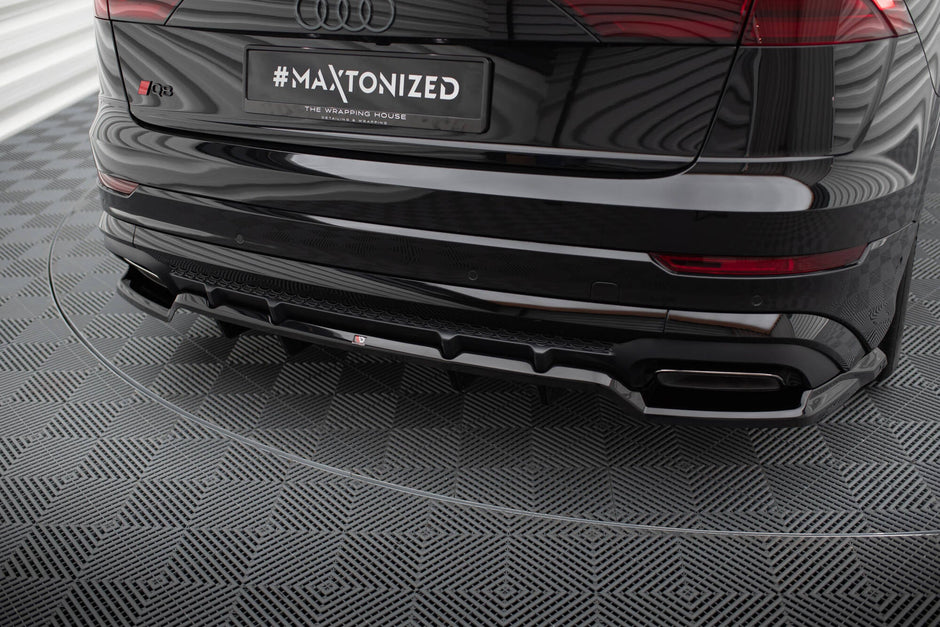 Bakre Splitter (With Vertical Bars) V.1 för Audi SQ8 / Q8 S-Line Mk1 Facelift