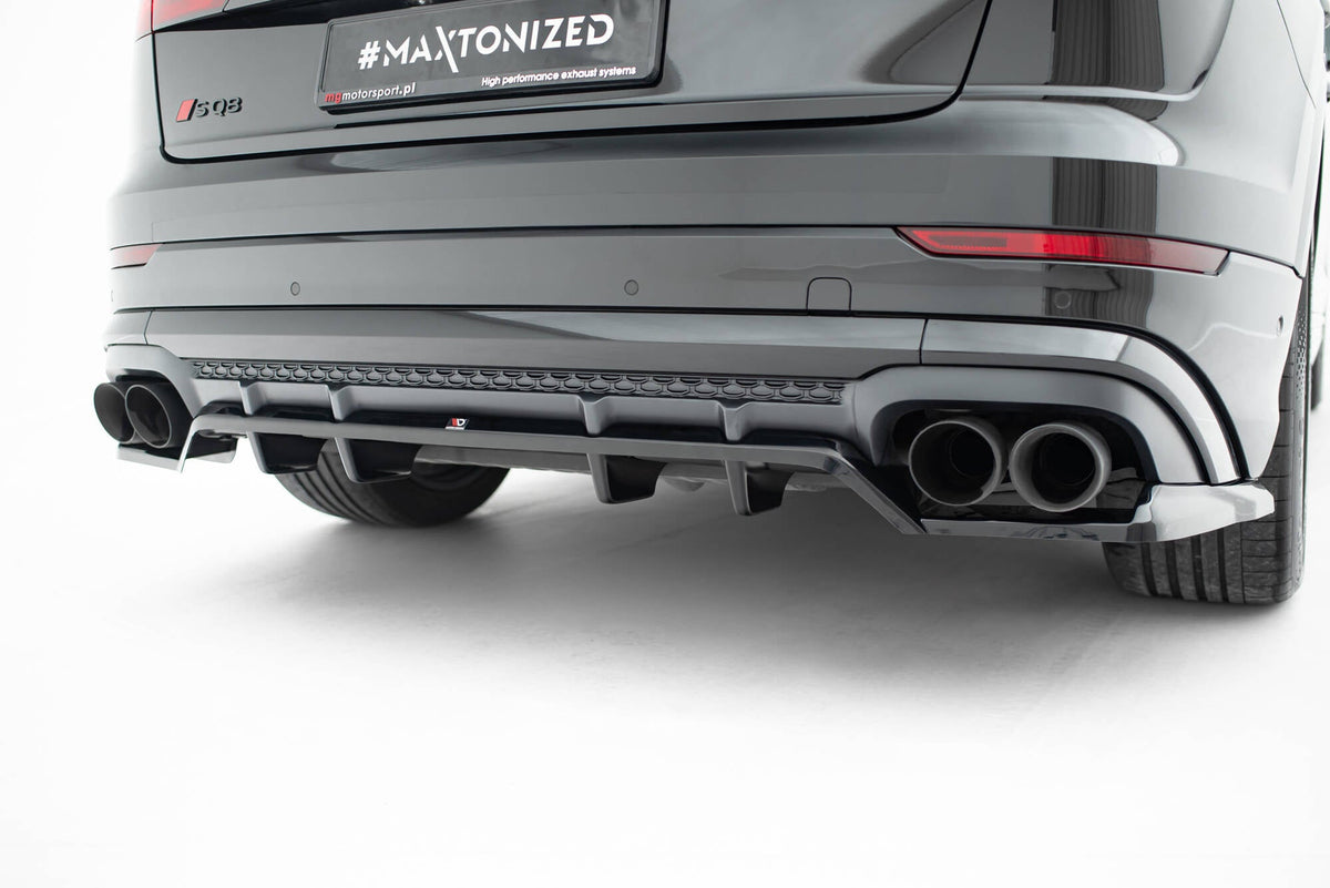 Bakre Splitter (With Vertical Bars) V.2 för Audi SQ8 / Q8 S-Line Mk1 Facelift