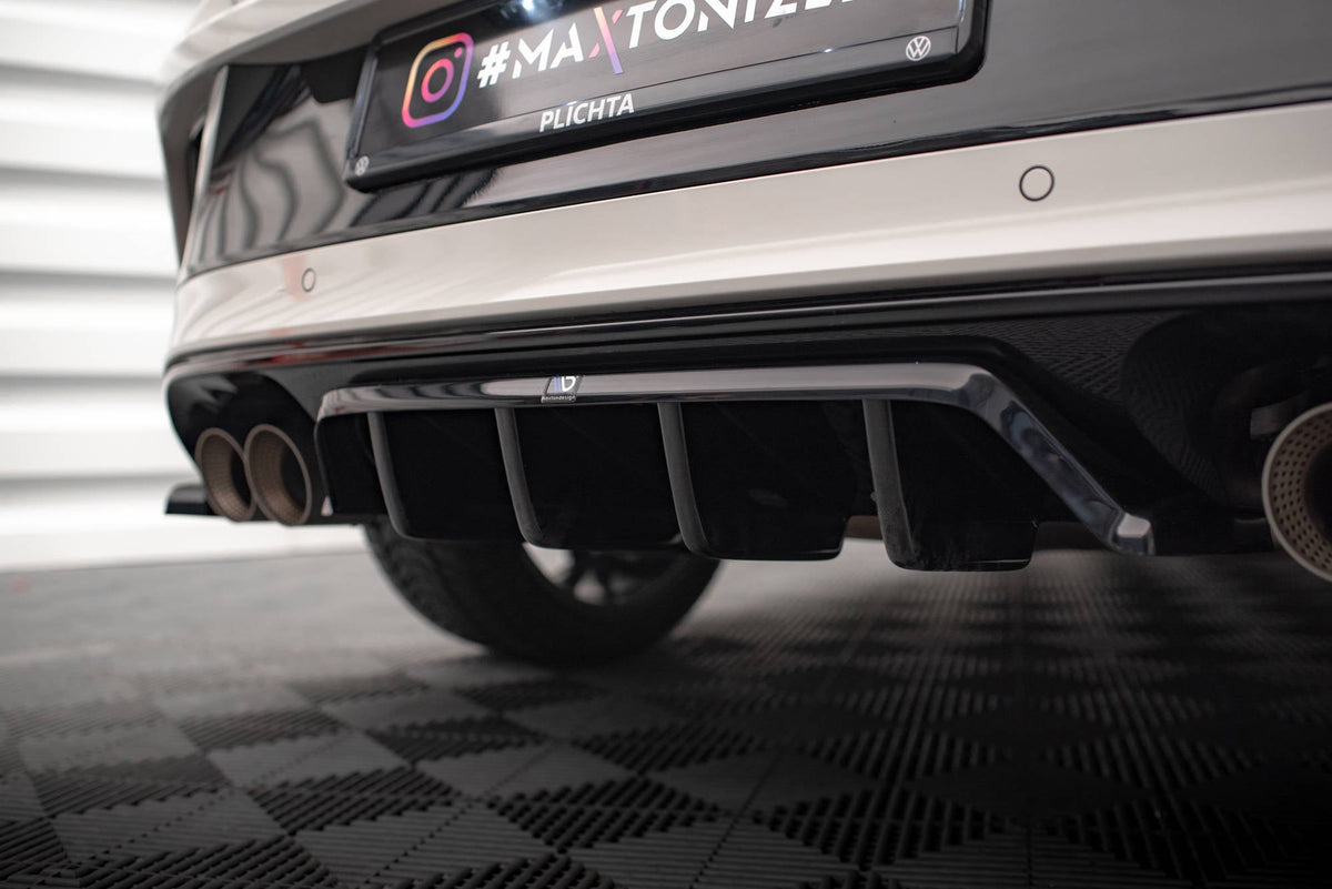 Bakre Splitter (With Vertical Bars) för Volkswagen T-Roc R / R-Line Mk1 Facelift