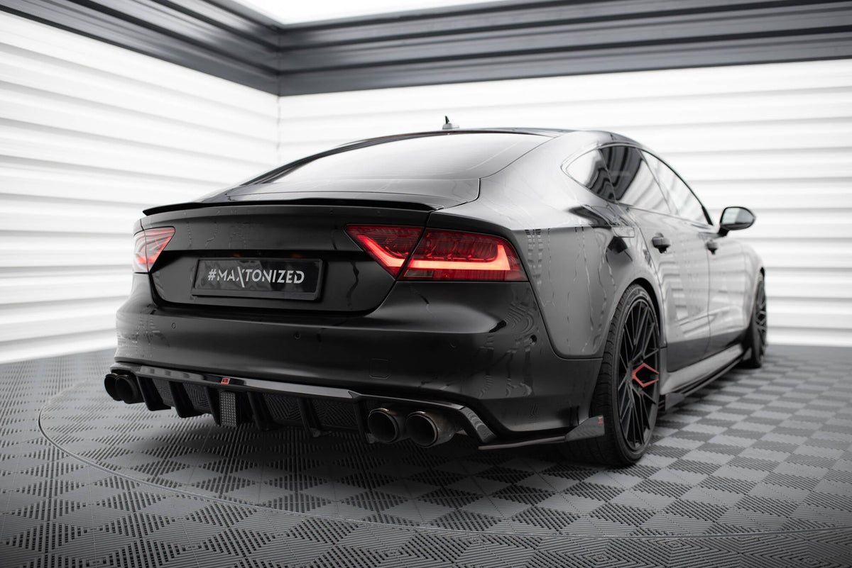 Street Pro Bakre Sidosplitters + Flaps för Audi A7 S-Line C7
