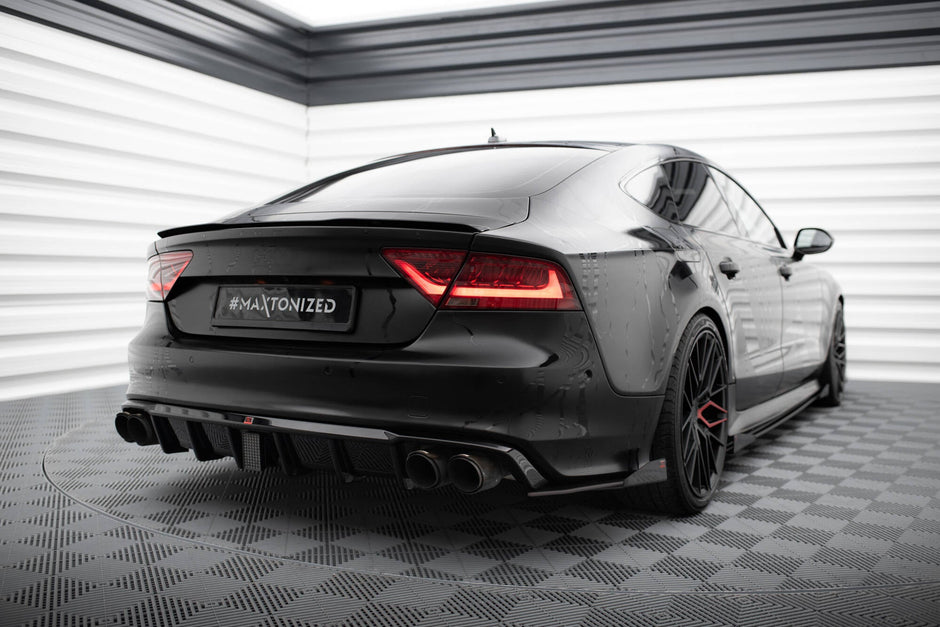 Street Pro Bakre Sidosplitters + Flaps för Audi A7 S-Line C7