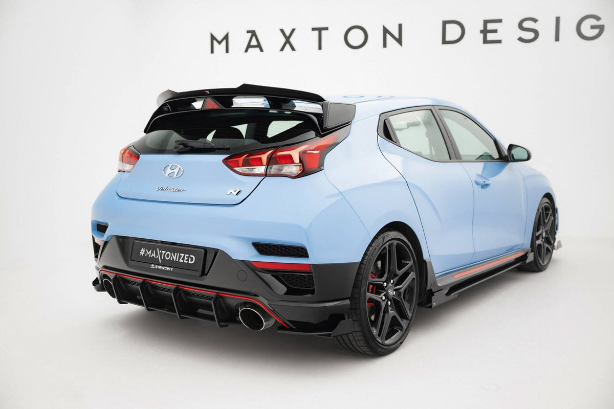 Street Pro Bakre Sidosplitters + Flaps för Hyundai Veloster N Mk2