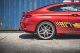 Street Pro Bakre Sidosplitters + Flaps för Mercedes-AMG C43 Coupe C205
