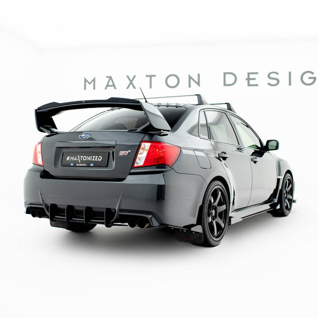 Street Pro Bakre Sidosplitters + Flaps för Subaru Impreza WRX STI Mk3 Facelift