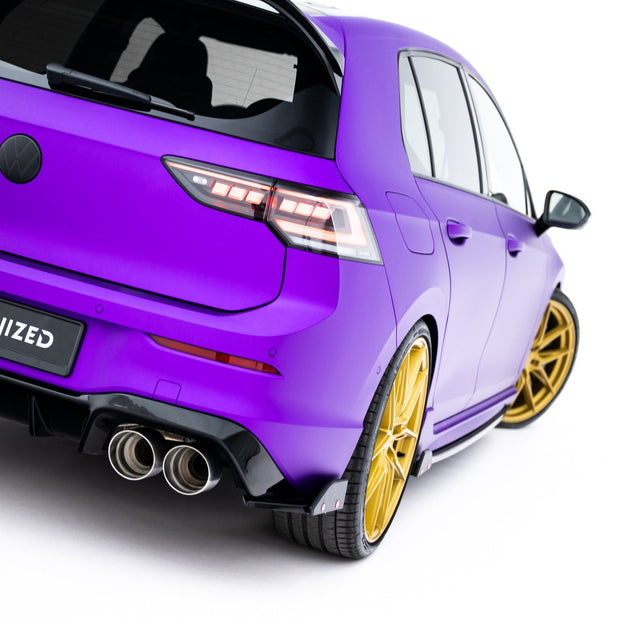 Bakre Sidosplitters V.5 + Flaps för Volkswagen Golf R Hatchback Mk8 Facelift  Fits only with :  VW-GO-8-R-RS1G