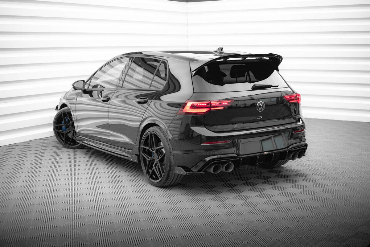 Bakre Sidosplitters V.6 + Flaps för Volkswagen Golf R Hatchback Mk8  Fits only with :  VW-GO-8-R-RS2G