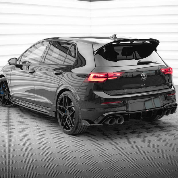 Bakre Sidosplitters V.6 + Flaps för Volkswagen Golf R Hatchback Mk8  Fits only with :  VW-GO-8-R-RS2G