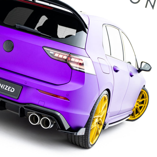 Bakre Sidosplitters V.6 + Flaps för Volkswagen Golf R Hatchback Mk8 Facelift  Fits only with : VW-GO-8-R-RS2G