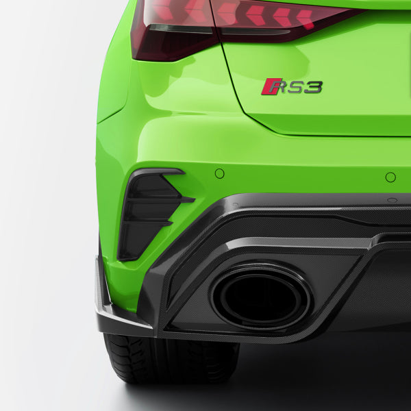 Bakre canards i pre-preg carbon för Audi RS3 8Y facelift Hatchback Sooqoo – bild 3