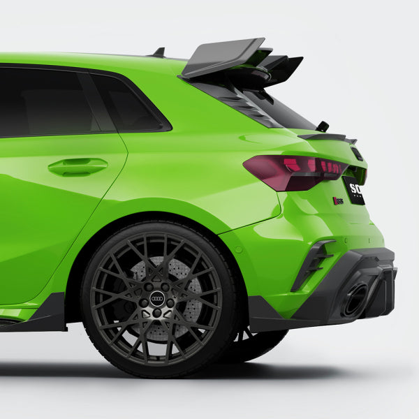 Bakre canards i pre-preg carbon för Audi RS3 8Y facelift Hatchback Sooqoo – bild 4
