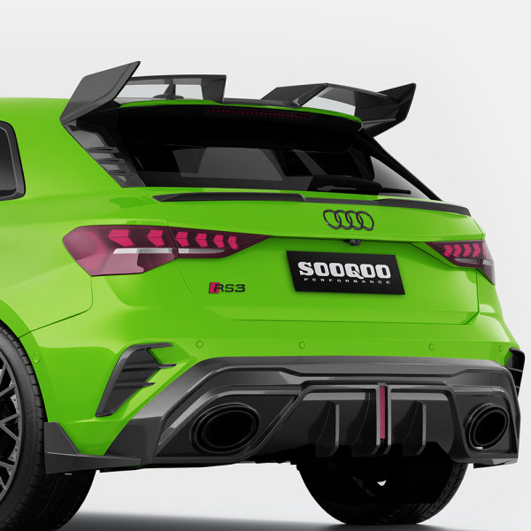Mittspoiler för bakluckan i pre-preg carbon för Audi RS3 8Y facelift Hatchback – Sooqoo