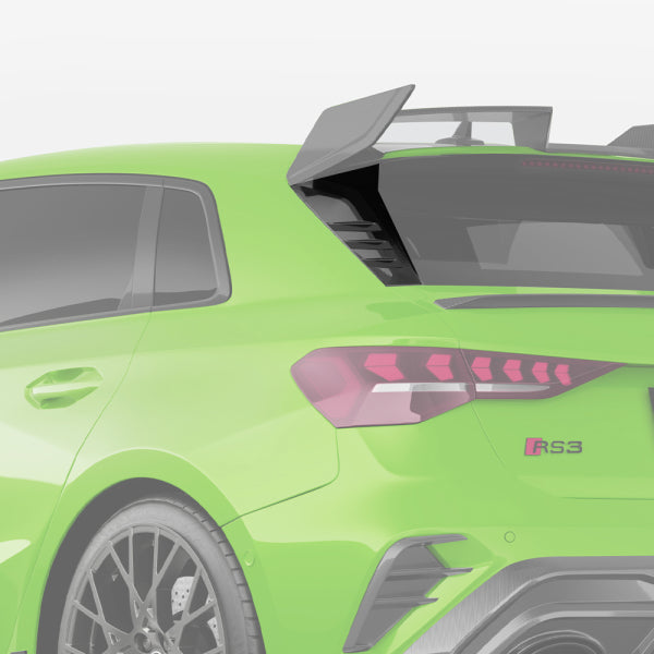 Sidospoilers för bakrutan i pre-preg carbon för Audi RS3 8Y facelift Hatchback – Sooqoo