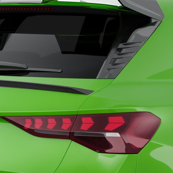 Sidospoilers för bakrutan i pre-preg carbon för Audi RS3 8Y facelift Hatchback – Sooqoo