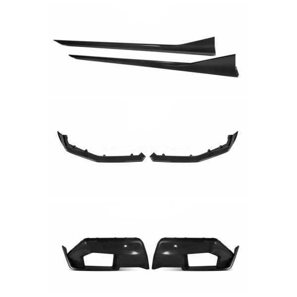 Performance-paket i pre-preg carbon: splitter, sidokjolar & diffusor för BMW M5 G90/G99