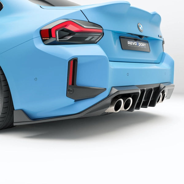 Spoilerläppar till bakre stötfångare i pre-preg carbon för BMW M2 G87