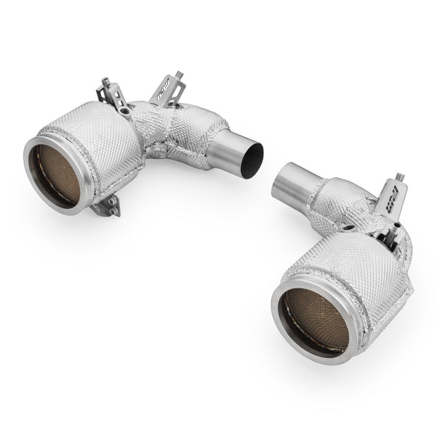 Downpipe Porsche Carrera 992 GTS with catalytic converter and heat shield